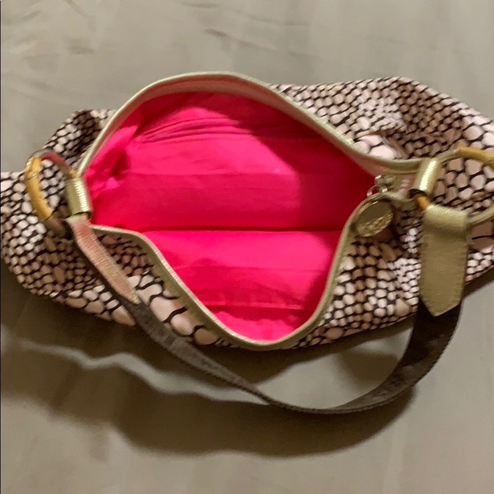 Pink Python Print Cloth Mini Handbag - image 3